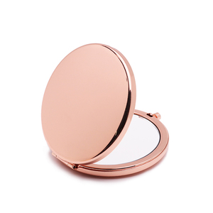 En stock, <span class=keywords><strong>miroir</strong></span> de poche compact rond double face 1X/2X grossissant, pliable, portable, en or, argent, or rose pour femmes - Product Image 1
