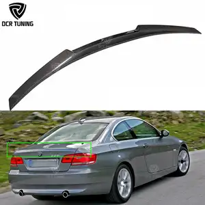 Spoiler traseiro de fibra de carbono, spoiler para bmw 3 series e92 e92 m3 335i com asas de porta-malas 2005-2011 m4