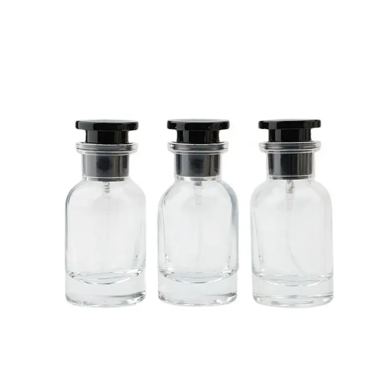 Luxo 50ml Vazio Fragrância Garrafa 30ml Limpar perfume Garrafa De Vidro Com Cap Perfume Spray