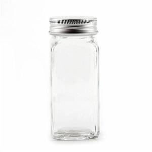 Étiquettes transparentes Pour tableau noir, bouteilles à épices carrées de 4oz, pots à épices en verre avec couvercles en métal argenté, tamis - Product Image 4