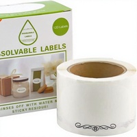 Étiquettes adhésives de qualité alimentaire, écologiques, solubles dans l'eau, imprimables en couleur, inscriptibles à la main, emballées en rouleau, directement de l'usine