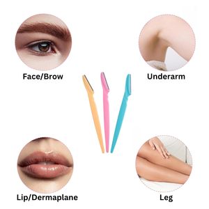 Ensemble de 3 rasoirs à sourcils multifonctionnels unisexes, rasoir à sourcils et rasoir pour le visage, rasoir à sourcils portable avec housse de protection - Product Image 3