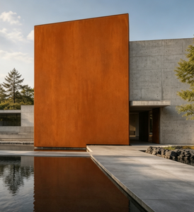 Panneau de bardage en acier Corten, panneau de façade en acier patinable pour la décoration architecturale des murs extérieurs - Product Image 1
