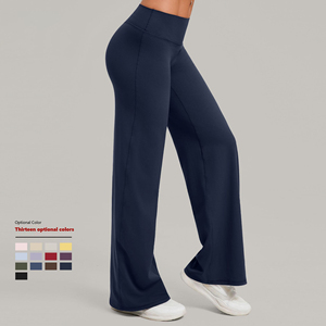 XW-91229 <span class=keywords><strong>vita</strong></span> alta elasticizzata sport all'aria aperta larghi <span class=keywords><strong>comodi</strong></span> da allenamento Casual da corsa <span class=keywords><strong>pantaloni</strong></span> sportivi svasati classici da <span class=keywords><strong>donna</strong></span> - Product Image 3
