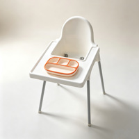 Assiette à dîner pour bébé avec logo personnalisé, matériau résistant à la chaleur, assiette à ventouse, passe au micro-ondes, assiette de qualité alimentaire