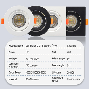 Led bề mặt gắn tại chỗ Downlight CCT 3000/4000/6500K Anti-Glare Trần Đèn có thể gập lại đèn sân khấu cho phòng ngủ phòng tắm - Product Image 5