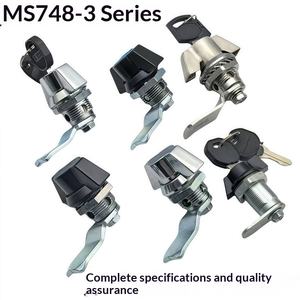 MS748-3 Kunci Silinder Baja Tahan Karat Pintu Kabinet Sasis Peralatan Mekanik Kotak Distribusi Kabinet Listrik Khusus 2 Kunci - Product Image 2