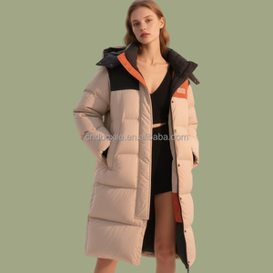 Manteau d'hiver pour femme, coupe-vent, à fermeture éclair, long, matelassé, grande taille, en duvet de canard blanc, luxe, sur mesure - Product Image 4