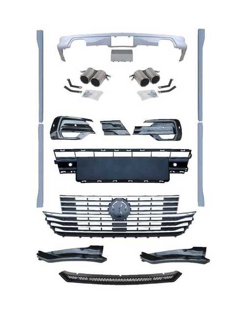 Van Conversion Body Kit Accessories for Volkswagen T6.1 Multivan Front Bumper Lower Grille Side Skirts Exhaust Tips