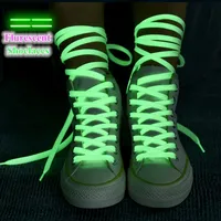 Tali Sepatu Datar Sneakers Bercahaya, Tali Sepatu Kanvas dengan Cahaya Menyala Dalam Gelap Warna-warni dengan 80/100/120/140CM