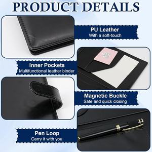 Portafolio de Cuero PU Tamaño Legal 8.5x14 Pulgadas con Bloc de Notas Desprendible, Carpeta Archivadora Hecha en China para Entrevistas, Abogados y Uso Comercial - Product Image 3