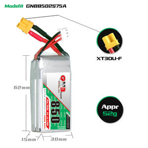 GNB GAONENG 850mAh 2S 7.4V 75C XT30 connecteur FPV LiPo batterie pour sans balais 90mm à 130mm FPV course Drone courant 110 <span class=keywords><strong>Q</strong></span> - Product Image 3