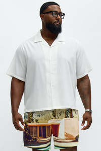 Relaxed Chateau Photoreal Camisa cubana-100% Tejido de algodón Blanco - Product Image 5