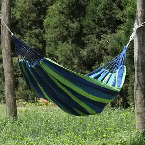 Op Maat Bedrukt Katoen Canvas Regenboog Hangmatten Outdoor Camping Swing Hangmat