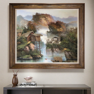 Tranh vẽ đá sa thạch thủ công nguyên bản phong cách làng quê Zhangjiajie, tranh phong cảnh treo tường trang trí nhà cửa, tác phẩm nghệ thuật phong cảnh. - Product Image 4