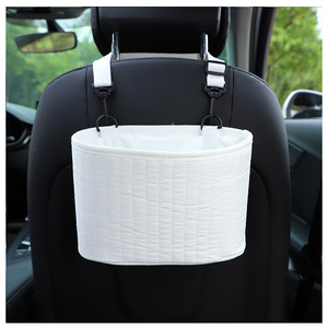 Bolsa de Almacenamiento para el Respaldo del Asiento del Automóvil, Diseño de Oso Bordado en Algodón, Organizador Colgante Multifuncional - Product Image 5