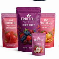 Sachet Doypack Personnalisé Imprimé pour Popcorn Caramel avec Soufflet Latéral, Fermeture Zip Refermable en Aluminium, Qualité Alimentaire, pour Emballage de Snacks