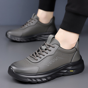 Zapatos de Senderismo de Cuero para Hombre, Punta Redonda, Transpirables, Entresuela de EVA, Suela de Goma, para Otoño, Uso Casual al Aire Libre - Product Image 2