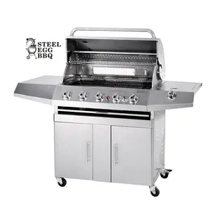 SEB 2020 Grosir Grill De Gas Kebab Panggang Char Dalam Ruangan Lpg Tanpa Asap Barbekyu Stainless Steel Luar Ruangan Bbq Panggangan Gas Datar