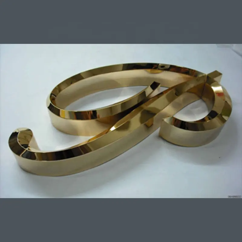 Brushed Bronze Solid Letter Stainless Steel Sign Letter Custom Interior Signs