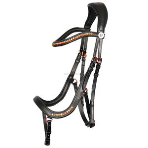 Brida anatómica de caballo de cuero Premium de alta calidad con elegante banda decorativa para cejas Productos de caballo Premium - Product Image 1