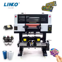 Imprimante DTF UV A3 LINKO en gros avec doubles têtes d'impression XP600, machine numérique UV DTF 30 cm pour films AB, pour l'impression d'autocollants sur bouteilles