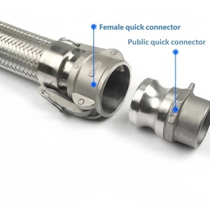Vente en gros directe usine – <span class=keywords><strong>Raccord</strong></span> <span class=keywords><strong>flexible</strong></span> <span class=keywords><strong>hydraulique</strong></span> haute pression en acier inoxydable plaqué zinc avec revêtement PTFE, 1/8 à 1 3 pouces - Product Image 6
