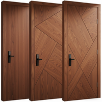 Porte d'entrée moderne en bois massif de noyer noir, design de porte intérieure en bois pour maisons