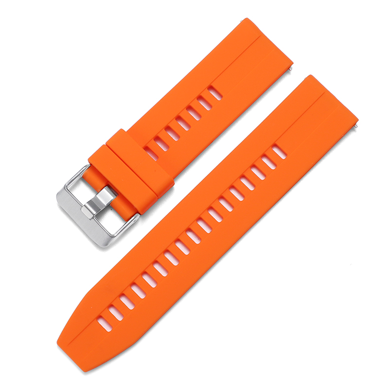 Botón Hw-chixia naranja-plata - silicona monocromática
