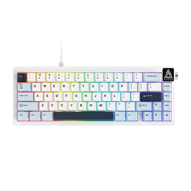 Ajazz AK650 Mechanical Gaming Keyboard Wired Gasket Structure With Knob RGB Backlight Hot Swap 66Keys Esport Keyboards Custom