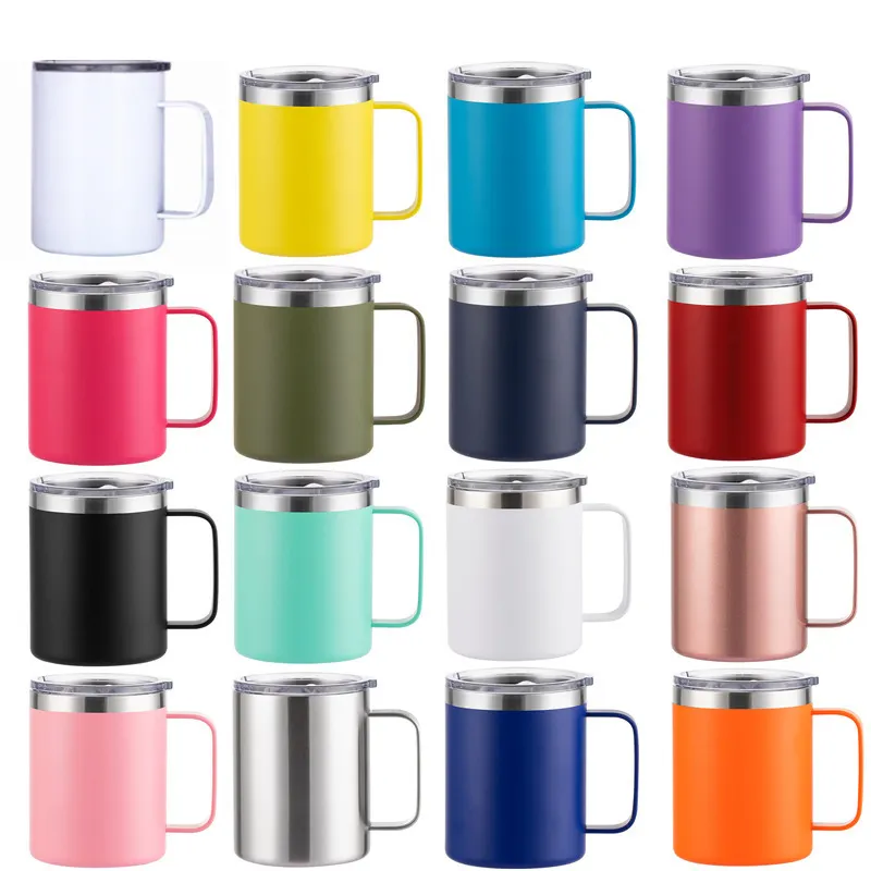 Stainless Steel Mug with Lid and Handle