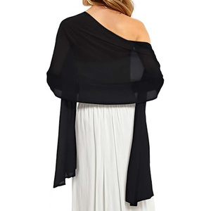 Sciarpa estiva in Chiffon di <span class=keywords><strong>Tulle</strong></span> plissettato Premium da donna all'ingrosso con rughe di seta e Comfort scialle di seta - Product Image 2