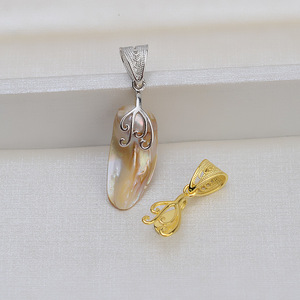 Pendentif en argent S925 fait main avec perle baroque, accessoire vide pour collier féminin, nouveaux composants et trouvailles de bijoux DIY 1397 - Product Image 1