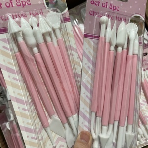 8 outils de sculpture en plastique pour fondant, couteaux à pâtisserie, outils de décoration de gâteaux, outils de modelage de poterie pour fleurs de gâteau - Product Image 2