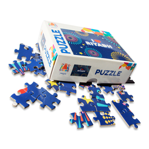 Logotipo personalizado del fabricante, 24/48/100/500 Uds., juego de caja de rompecabezas de papel degradable, juguete educativo Diy OEM, rompecabezas para niños - Product Image 3