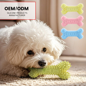 TPR Mainan Gigit untuk anjing peliharaan, Mainan Gigit tahan gigit untuk melatih Molar anjing warna-warni tahan lama lembut tulang karet gigit untuk anjing mengunyah - Product Image 1