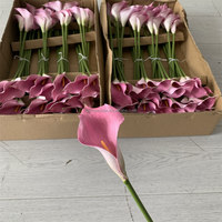B-1067 Hochwertige Handgefertigte Moderne Wohnzimmerdekoration Realistische Künstliche Calla-Lilien Rosa Blumen Einzelner Zweig