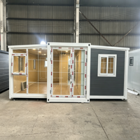 Nouvelle conception de maison mobile préfabriquée moderne en acier isolé, pliable, durable et détachable, de 20 pieds, avec 2 chambres