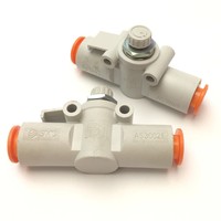 Banyak 2 buah Fitting Kontrol Kecepatan Aliran Pneumatik As3002f-11, Tabung 3/8", Baru, Asli, Tersedia, dengan Garansi Satu Tahun.