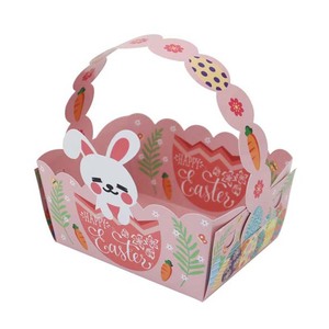 Boîte cadeau en carton blanc biodégradable pliable pour Pâques, impression de logo personnalisée, emballage de bonbons, œufs de Pâques - Product Image 1