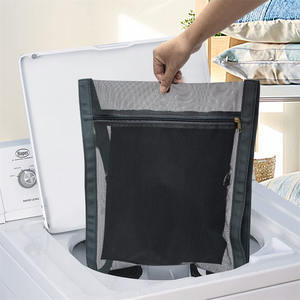 Bolsa de red seca para lavado de zapatillas, 3 uds., para secadora, bolsas grandes de malla HoneyComber con cremallera y correa para zapatos, bolsa reutilizada para lavandería - Product Image 6