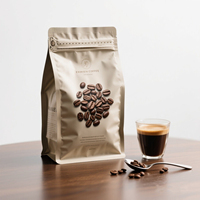 Imprimé personnalisé 250g 340g 500g Pla pochette à gousset latéral biodégradable emballage en plastique feuille de mylar sac de café à fond plat avec valve