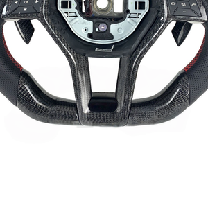 Volante de Fibra de Carbono Rojo para <span class=keywords><strong>Mercedes</strong></span> <span class=keywords><strong>Benz</strong></span> <span class=keywords><strong>AMG</strong></span> W204 W205 W212 W213 W217 W218 a <span class=keywords><strong>C</strong></span> E CLS GLC 2011 2012 2013 2014 2015 - Product Image 5