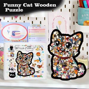 Wacocetoy Puzzle en bois chat persan 135 pièces avec cadre pour jouet de décompression - Product Image 5
