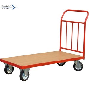 तीव्र गति भंडारण मंच ओएम के लिए भारी शुल्क बड़े लॉजिस्टिक्स ट्रॉली चार पहिया गैल्वेनाइज्ड हैंड ट्रॉली - Product Image 3