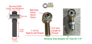 Chrom oly 1.25 Rotulas Johnny Suspension Joint Rebuild Kit Heim Gelenke Uniball Johnny Gelenke Jeep 1-1/4 Rod Ends Kits - Product Image 2