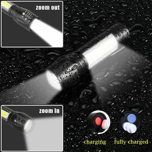 ไฟฉาย LED COB ซูมได้ แสงสว่างพิเศษ Wrrozz ขนาดเล็ก พกพาสะดวก ชาร์จผ่าน USB สำหรับกรณีฉุกเฉิน แคมป์ปิ้ง และไฟฉายค้นหาแบบพกพา - Product Image 5