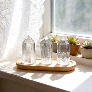 Vente en gros de pierres de guérison en cristal naturel, tour en quartz clair pour la décoration de la maison - Product Image 2