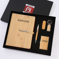 Ensemble de cahiers d'affaires en bois de bambou bloc-notes cadeau souvenir carnet de notes couleur bois pur cadeau d'affaires ensemble promotionnel