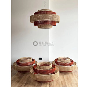 Lámpara colgante de madera de forma alargada con fuente de luz LED para decoración de hoteles, villas y cafeterías - Product Image 4